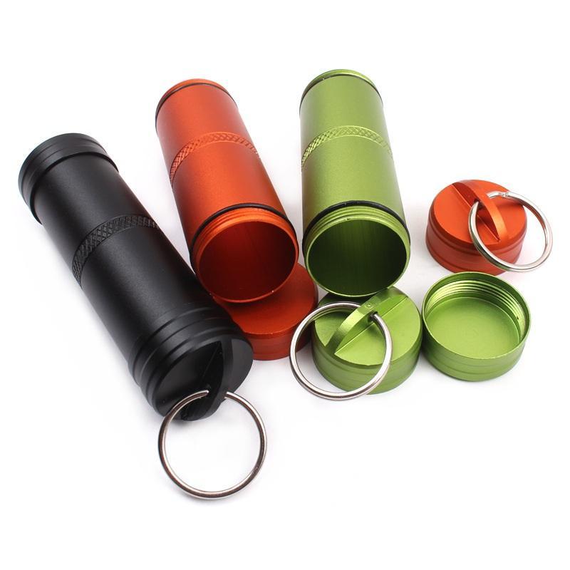 Camping Survival Waterproof Pills Box Container Aluminum Medicine Bottle Key-Walking the whole world Store-O-Bargain Bait Box