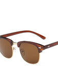 Classic Men Half Frame Polarized Sunglasses Women Brand Designer Vintage-Sunglasses-God is a girl-Brown-Bargain Bait Box