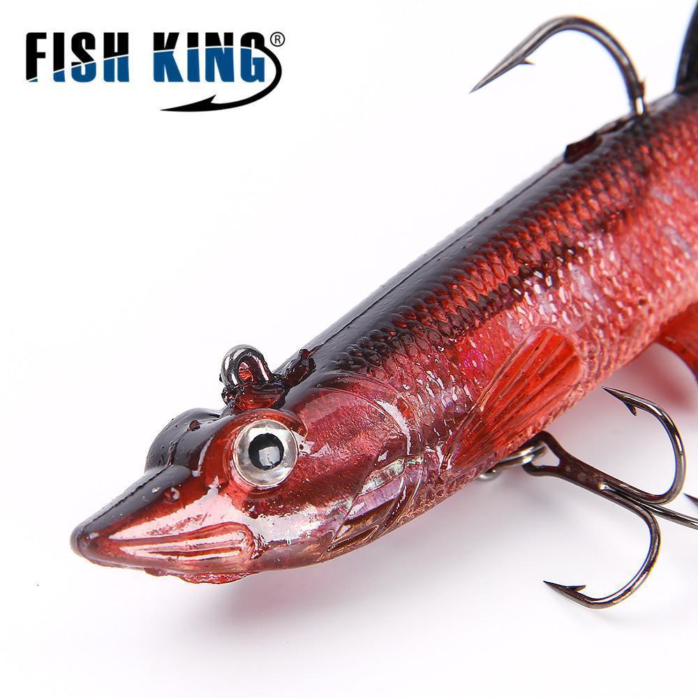 Fish King 8/10/12/14Cm 6 Color Soft 3D Eyes Lead Fishing Lures
