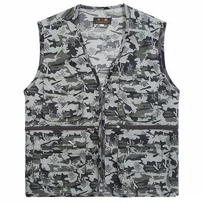 Bargain Bait Box Fishing Leisure Vest Thin Section Quick Drying Men's Camo Vests Men Breathable Multi / 4XL