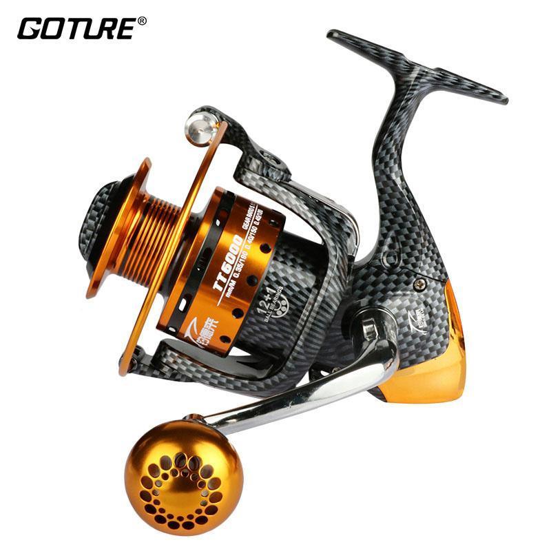 Goture Tt6000 Long Casting Fishing Reel 12+1Bb Metal Spinning Reels Fo –  Bargain Bait Box