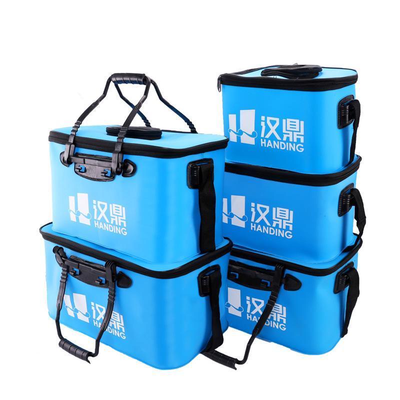 Handing Outdoor Portable Round Fishing Bucket Live Fish Box Sea Waterp –  Bargain Bait Box