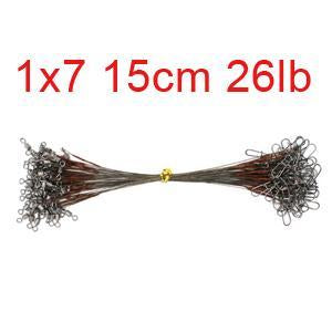 Hyaena 50Pcs Brown Uncoated Stainless Steel Fishing Line Wire Leaders 15Cm-Hyaena Fishing Tackles Store-1x7 15cm 26lb-Bargain Bait Box