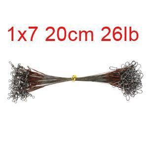 Hyaena 50Pcs Brown Uncoated Stainless Steel Fishing Line Wire Leaders 15Cm-Hyaena Fishing Tackles Store-1x7 20cm 26lb-Bargain Bait Box