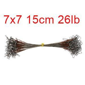 Hyaena 50Pcs Brown Uncoated Stainless Steel Fishing Line Wire Leaders 15Cm-Hyaena Fishing Tackles Store-7x7 15cm 26lb-Bargain Bait Box