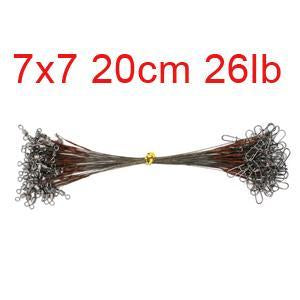 Hyaena 50Pcs Brown Uncoated Stainless Steel Fishing Line Wire Leaders 15Cm-Hyaena Fishing Tackles Store-7x7 20cm 26lb-Bargain Bait Box