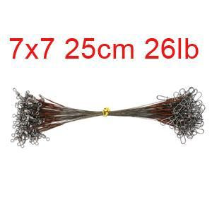 Hyaena 50Pcs Brown Uncoated Stainless Steel Fishing Line Wire Leaders 15Cm-Hyaena Fishing Tackles Store-7x7 25cm 26lb-Bargain Bait Box