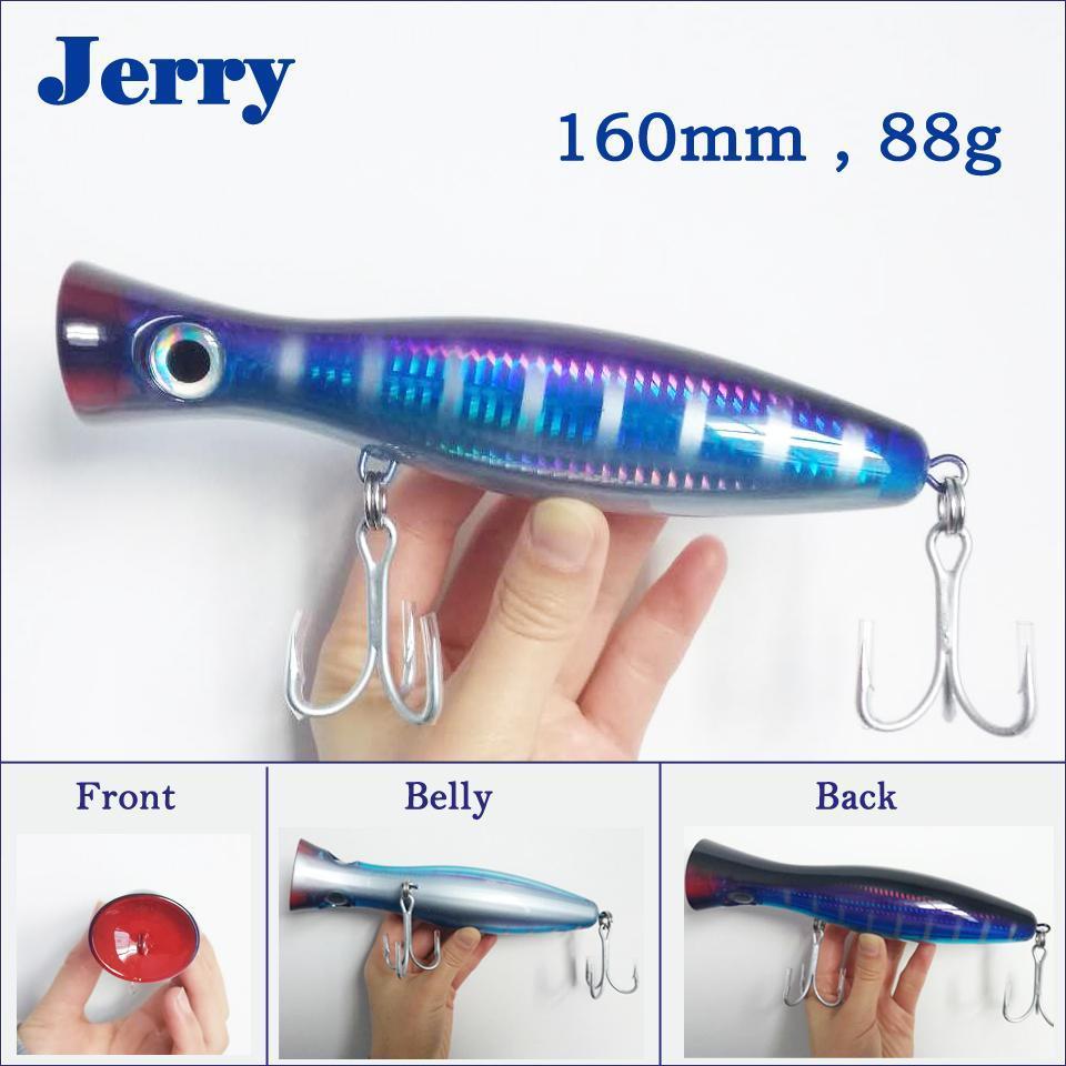 Jerry 1Pc Big Game Popper Lure Topwater Surface Lures Deep Sea Fishing Bait  Tuna