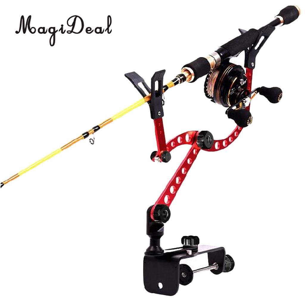 Magideal Adjustable Fishing Pole Rod Holder Clamp-On Boat Pole Kayak Rod  Bracket