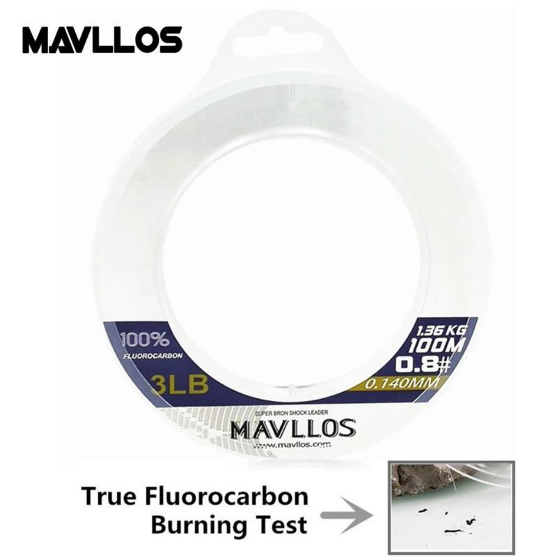 Mavllos Fluorocarbon Fishing Line 50M 100M 100% True Fluoro Carbon Fishing  Lines