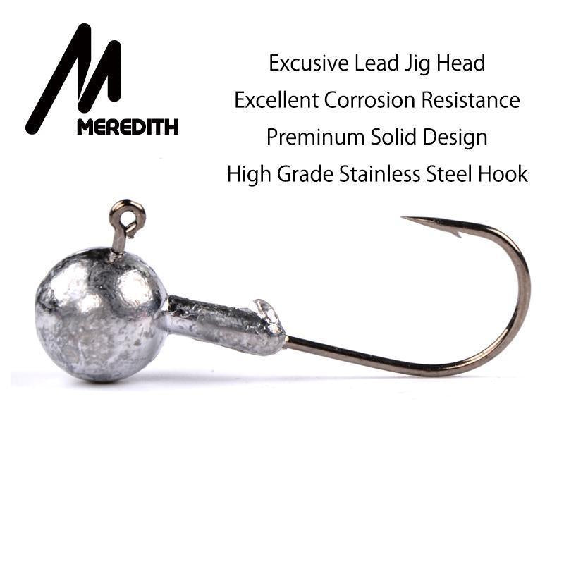 Meredith 50Pcs Lead Jig Head Fishing Hook 1.5G - 14G Jig Hooks For Soft