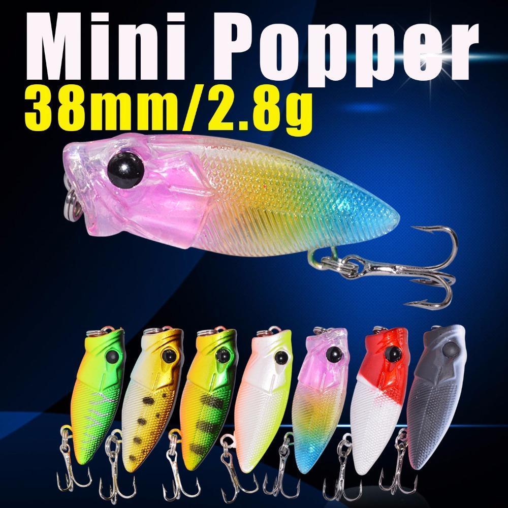 Mini Popper Fishing Lures 38Mm 2.8G 3D Eyes Bait Crankbait