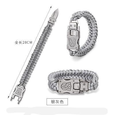 Outdoor Tools Survival Bracelet Knife Edc Hand Rope Multi-Purpose Life-Saving-Fun Life Store-Silver Grey-Bargain Bait Box