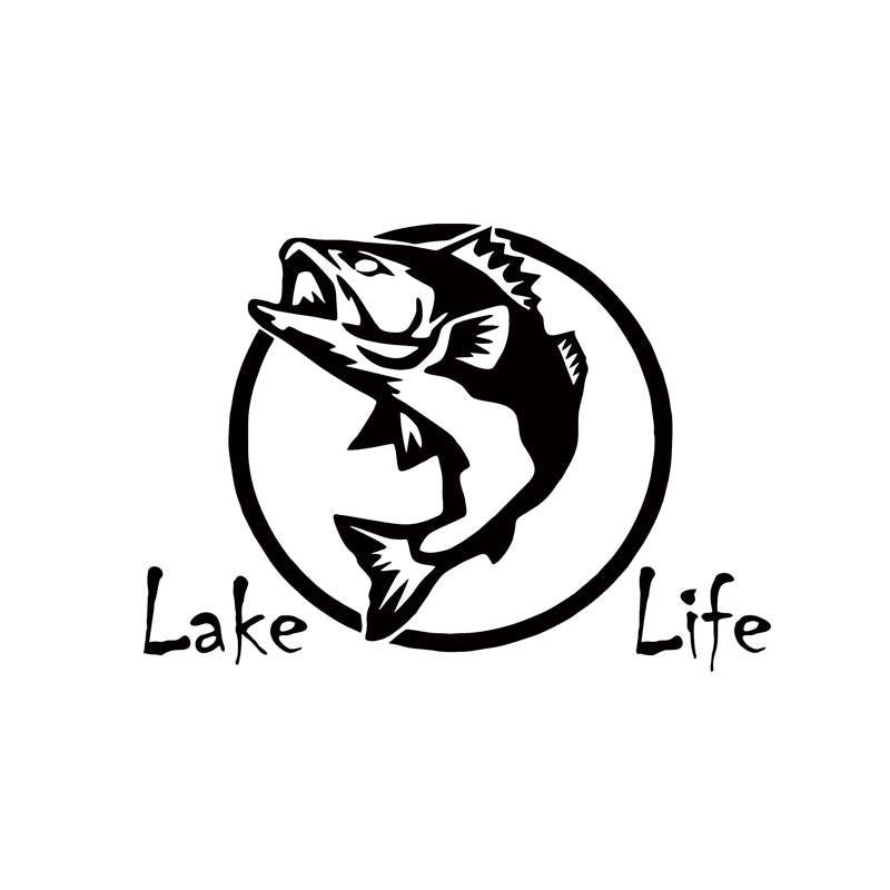 Personality Style Car Stying Lake Life Fish Decal Sticker Fishing Car Vinyl