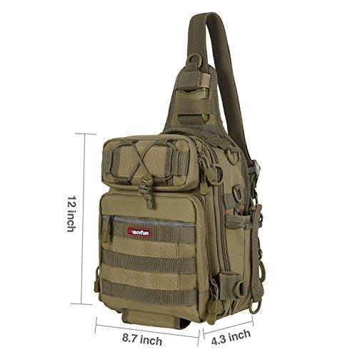 Fishing Tackle Bag Waist Shoulder Tactical Pack 900D Green Water Resistant