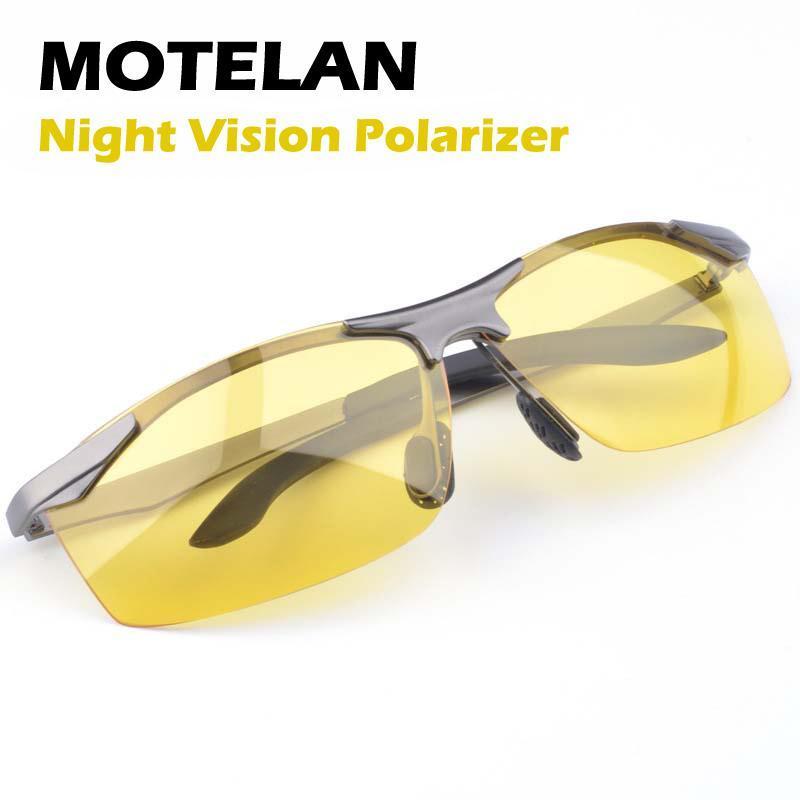 Polarized Sunglasses Night Vision Goggles Men's Car Driving Glasses Anti-Glare Grey Frame B