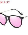 Polarized Sunglasses Women Pink Mirror Ladies Shades Vintage Sun Glasses-Sunglasses-hikulity 1st Store-HK0921 P black gray-Bargain Bait Box