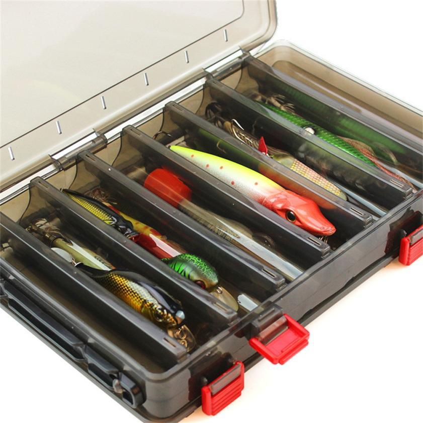 1pc Black Double-sided Lure Storage Box, Multi-functional Fishing