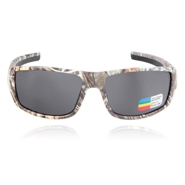 Queshark Men Camouflage Frame Polarized Sunglasses Sports Camo Fishing Eyewear-KingShark Pro Outdoor Sporte Store-Camo Black-Bargain Bait Box