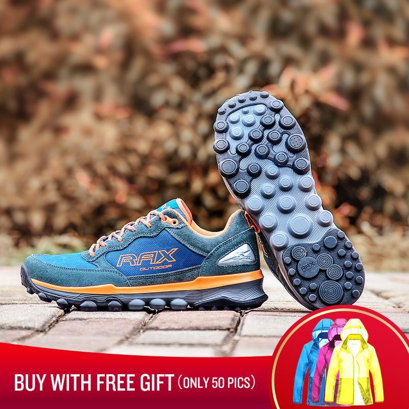 Rax Men's Outdoor Sneakers Waterproof Women Hiking Shoes Fast Walking Jogging Light Army Blue Wome / 39