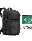Reebow Tactical Military Backpack Army 3 Day Assault Pack Waterproof Molle Bug-Shop320493 Store-Black with BR Flag-Bargain Bait Box
