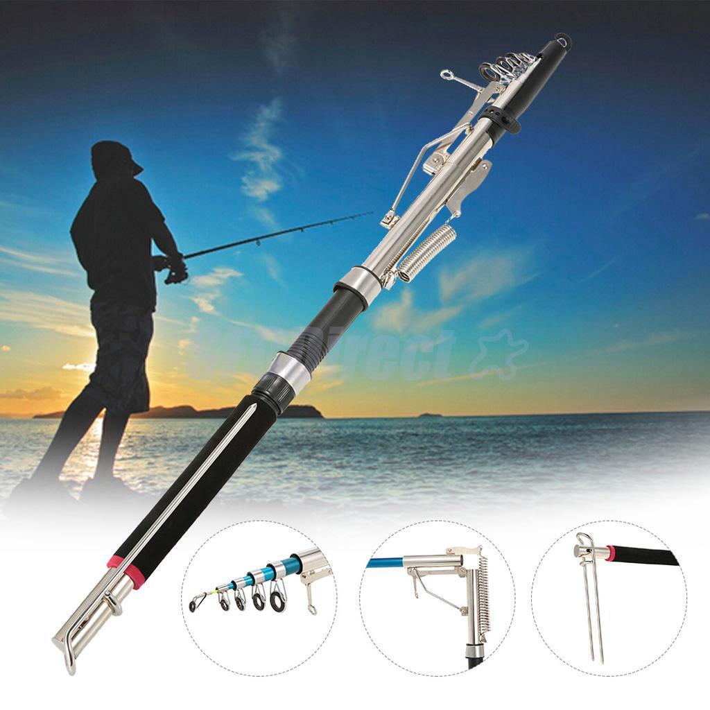Stainless Steel Automatic Fishing Rod Sea Lake Pool Fishing Pole Device 2.1M