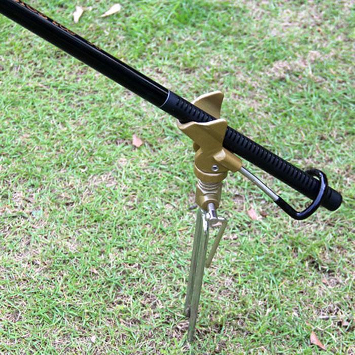 Stand Support Fishing Rod Tackle Plug In Ground Metal Holder