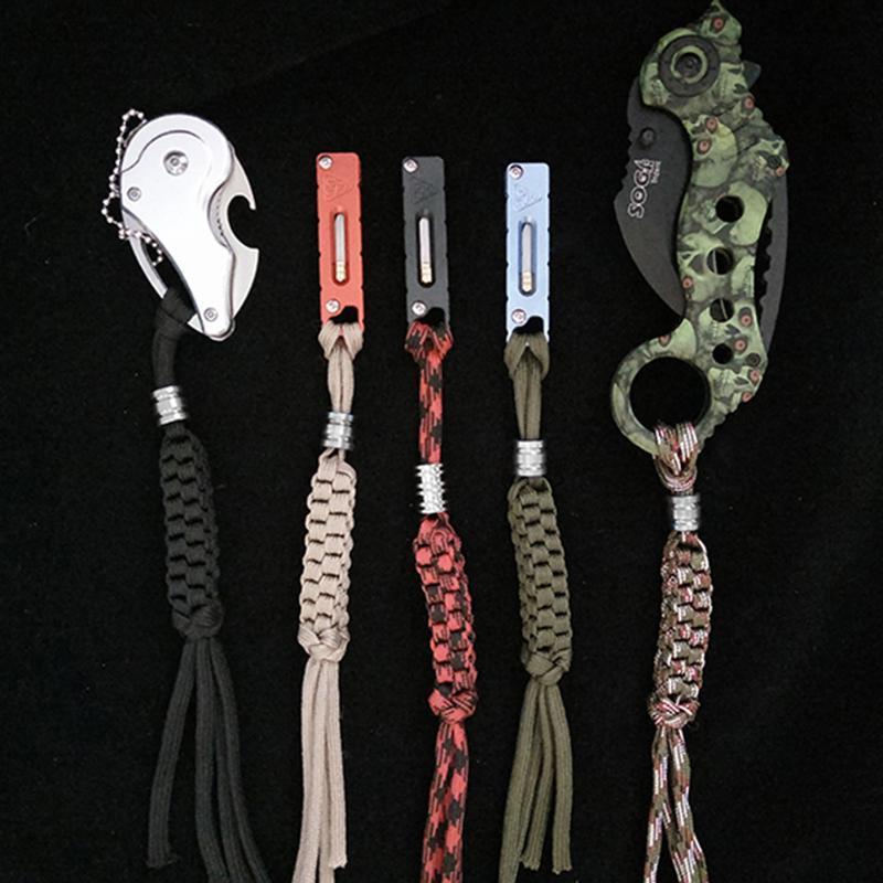 Titanium Alloy Tc4 Knife Beads Knife Lanyard Paracord Rope Knife Fall Edc