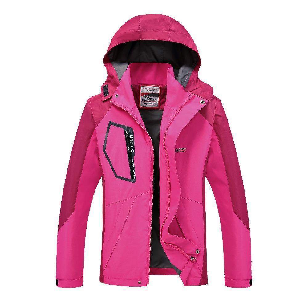 Women Jackets Waterproof Jacket Fishing Windbreaker Trekking Camping Rain Coat Rose Red / XL