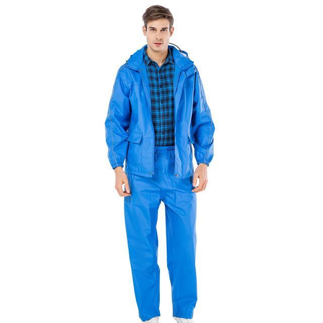 Yuding Fishing Suit Raincoat Polyester Rain Coat Men Women Rain Cover Navy Blue / XXL