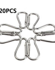 1-20Pcs/Set D-Shaped Camping Carabiner Aluminum Alloy Screw Lock Hook Clip Key-easygoing4-20PCS Style B-Bargain Bait Box