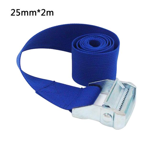 1-3M 25Mm Width Nylon Pack Cam Tie Down Strap Lash Luggage Bag Belt Metal Buckle-Xiaomii_Holiday Store-blue 2m-Bargain Bait Box