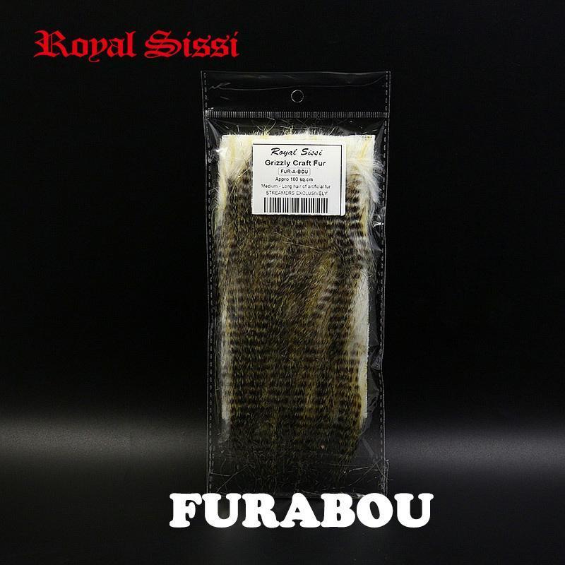 1 Pack 8Cm*15Cm Furabou Grizzly Craft Fur Medium Long Haired Fine Wing And-Fly Tying Materials-Bargain Bait Box-Bargain Bait Box
