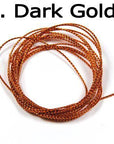 [1 Pcs] 2 Meter Fly Tying Glitter Rib Chironomid Nymph Braid Line Olive Black-Fly Tying Materials-Bargain Bait Box-Dark Gold-Bargain Bait Box