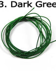 [1 Pcs] 2 Meter Fly Tying Glitter Rib Chironomid Nymph Braid Line Olive Black-Fly Tying Materials-Bargain Bait Box-Dark Green-Bargain Bait Box