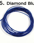 [1 Pcs] 2 Meter Fly Tying Glitter Rib Chironomid Nymph Braid Line Olive Black-Fly Tying Materials-Bargain Bait Box-Diamond Blue-Bargain Bait Box