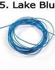 [1 Pcs] 2 Meter Fly Tying Glitter Rib Chironomid Nymph Braid Line Olive Black-Fly Tying Materials-Bargain Bait Box-Lake Blue-Bargain Bait Box