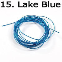 [1 Pcs] 2 Meter Fly Tying Glitter Rib Chironomid Nymph Braid Line Olive Black-Fly Tying Materials-Bargain Bait Box-Lake Blue-Bargain Bait Box