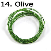 [1 Pcs] 2 Meter Fly Tying Glitter Rib Chironomid Nymph Braid Line Olive Black-Fly Tying Materials-Bargain Bait Box-Olive-Bargain Bait Box