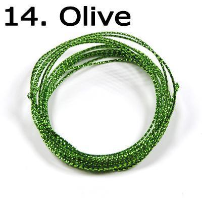 [1 Pcs] 2 Meter Fly Tying Glitter Rib Chironomid Nymph Braid Line Olive Black-Fly Tying Materials-Bargain Bait Box-Olive-Bargain Bait Box