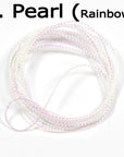 [1 Pcs] 2 Meter Fly Tying Glitter Rib Chironomid Nymph Braid Line Olive Black-Fly Tying Materials-Bargain Bait Box-Pearl Rainbow Color-Bargain Bait Box