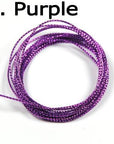 [1 Pcs] 2 Meter Fly Tying Glitter Rib Chironomid Nymph Braid Line Olive Black-Fly Tying Materials-Bargain Bait Box-Purple-Bargain Bait Box