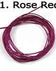 [1 Pcs] 2 Meter Fly Tying Glitter Rib Chironomid Nymph Braid Line Olive Black-Fly Tying Materials-Bargain Bait Box-Rose Red-Bargain Bait Box
