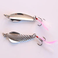 1 Geometry Metal Sequins Fishing Lure Spoon Lure With Feather Noise Paillette-Skmially Store-Bargain Bait Box