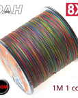 1 M 1 Color 8 Strands 500M Pe Fishing Line Brand Multicolour Braided Line-DAH Fishing Tackle Factory Store-0.8-Bargain Bait Box