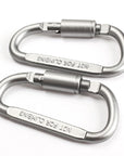 1 Pair D Shape Carabiner Rope Hook Screw Lock Keychain Aluminum Alloy Camping-Bluenight Outdoors Store-Bargain Bait Box
