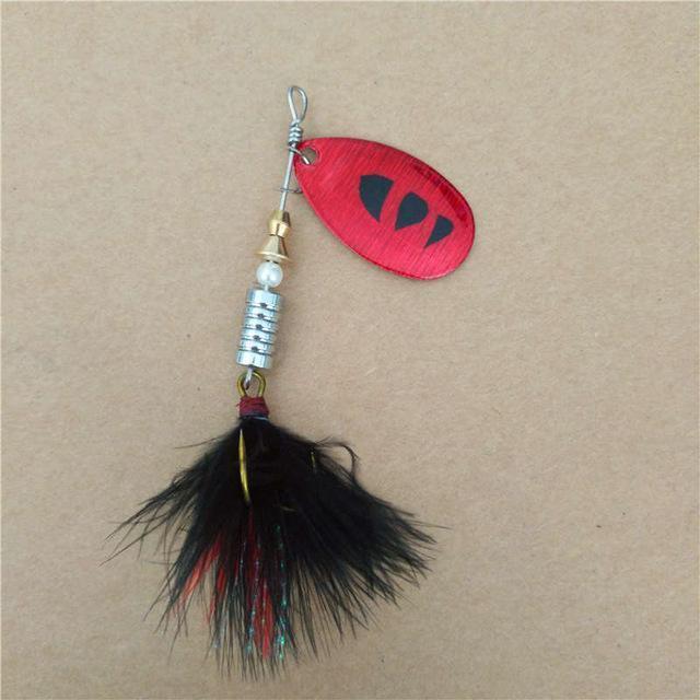 1 Pcs 9Cm Spinner Baits Sequin Spoon Metal Wobble Fishing Lures Crankbait Bass-FishingWei Store-Red-Bargain Bait Box
