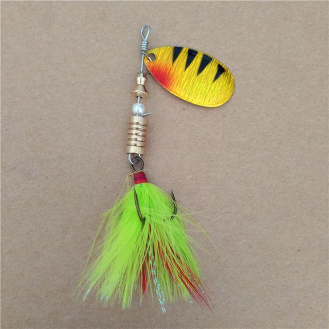 1 Pcs 9Cm Spinner Baits Sequin Spoon Metal Wobble Fishing Lures Crankbait Bass-FishingWei Store-Yellow-Bargain Bait Box