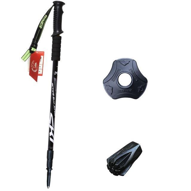 1 Pcs Pioneer Anti Shock Nordic Walking Stick Telescopic Adjustable Trekking-PIONEER Official Store-black-Bargain Bait Box