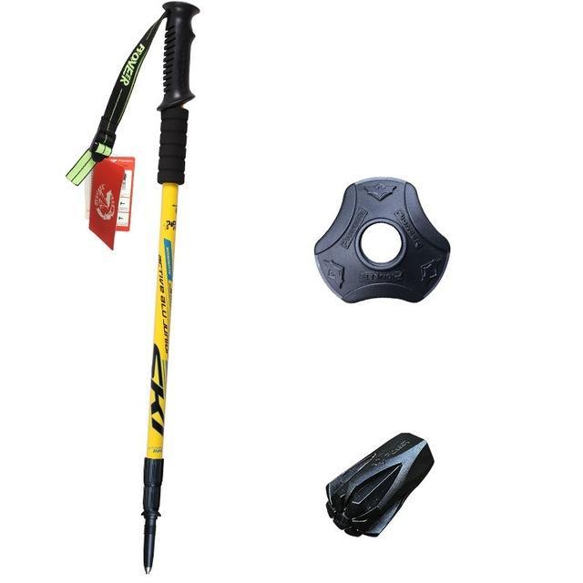 1 Pcs Pioneer Anti Shock Nordic Walking Stick Telescopic Adjustable Trekking-PIONEER Official Store-yellow-Bargain Bait Box